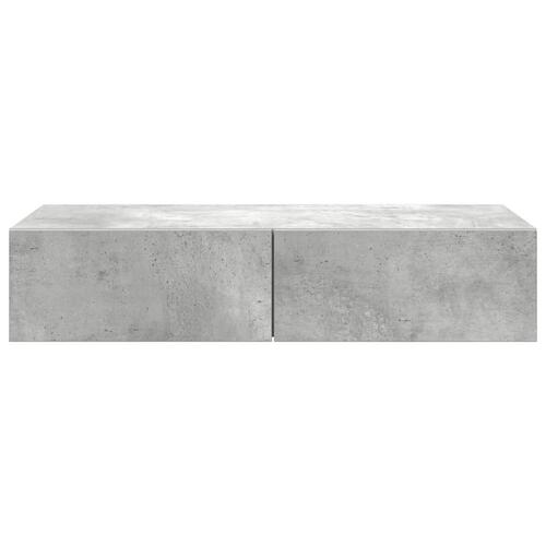 Væghylde med skuffer 80x33x17 cm konstrueret træ betongrå