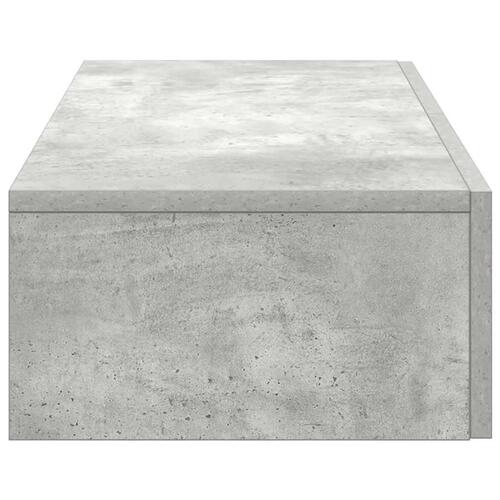 Væghylde med skuffer 80x33x17 cm konstrueret træ betongrå