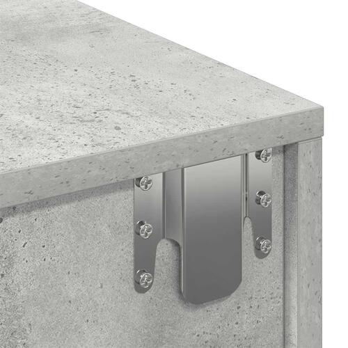 Væghylde med skuffer 80x33x17 cm konstrueret træ betongrå