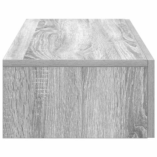 Væghylde med skuffer 80x33x17 cm konstrueret træ grå sonoma-eg