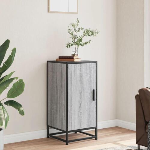 Skab 35,5x35x76 cm konstrueret træ og metal grå sonoma-eg