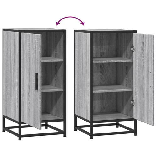 Skab 35,5x35x76 cm konstrueret træ og metal grå sonoma-eg