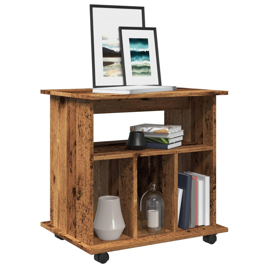 Rulleskab 60x45x60 cm konstrueret træ antikt træ