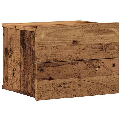Væghængt sengebord 40x32x30 cm antikt træ