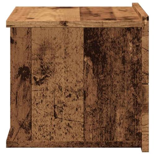 Væghængt sengebord 40x32x30 cm antikt træ
