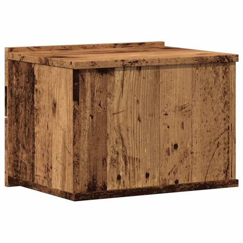 Væghængt sengebord 40x32x30 cm antikt træ