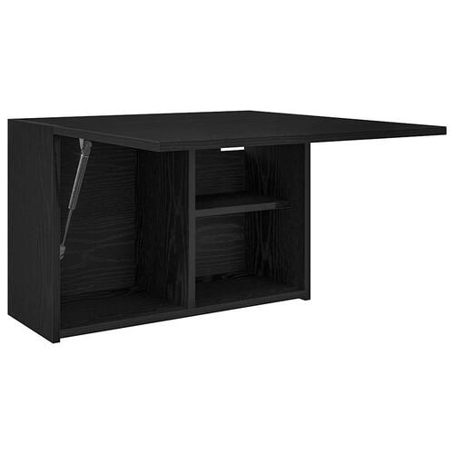 Væghængt badeværelsesskab 60x25x40 cm konstrueret træ sort