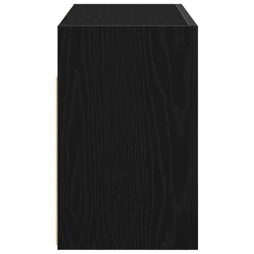 Væghængt badeværelsesskab 60x25x40 cm konstrueret træ sort