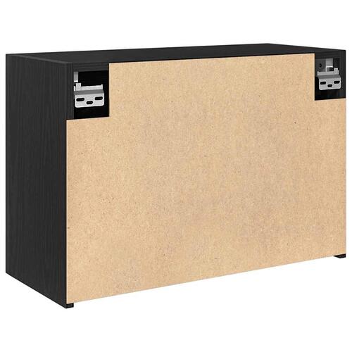 Væghængt badeværelsesskab 60x25x40 cm konstrueret træ sort