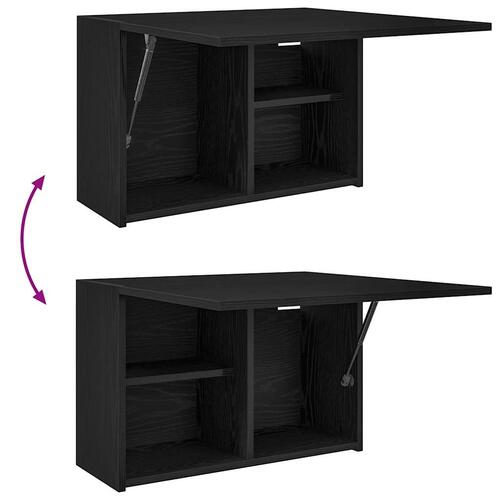 Væghængt badeværelsesskab 60x25x40 cm konstrueret træ sort