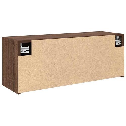 Væghængt badeværelsesskab 80x25x30 cm konstrueret træ brun eg