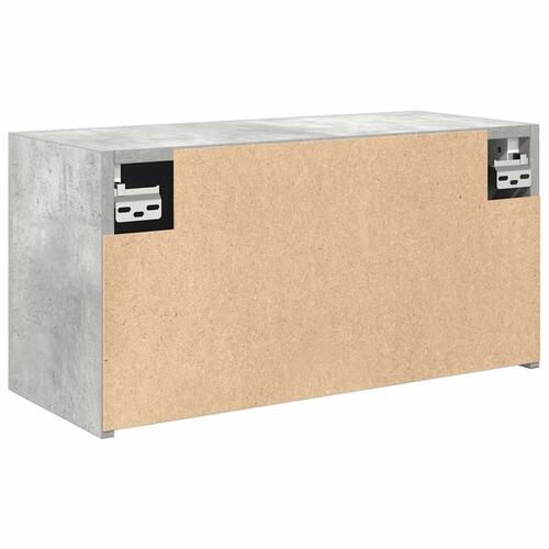 Væghængt badeværelsesskab 60x25x30 cm konstrueret træ betongrå