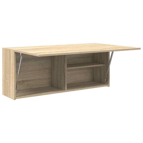 Væghængt badeværelsesskab 100x25x40cm konstrueret træ sonoma-eg