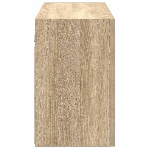 Væghængt badeværelsesskab 100x25x40cm konstrueret træ sonoma-eg