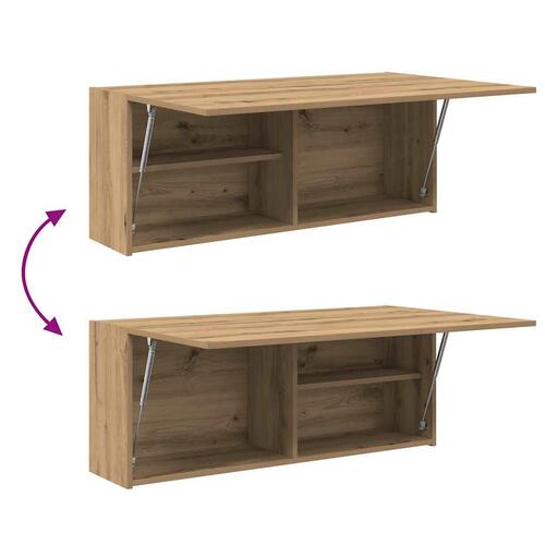 Væghængt badeværelsesskab 100x25x40 cm konstrueret træ kunsteg