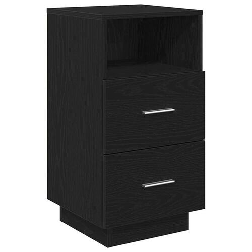 Sengebord med 2 skuffer 36x36x68 cm sort