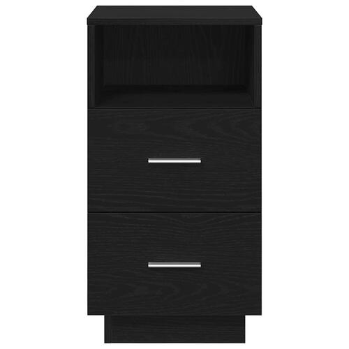 Sengebord med 2 skuffer 36x36x68 cm sort