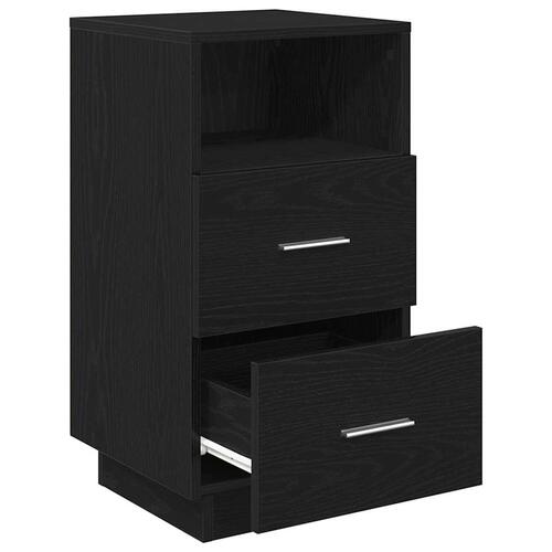 Sengebord med 2 skuffer 36x36x68 cm sort