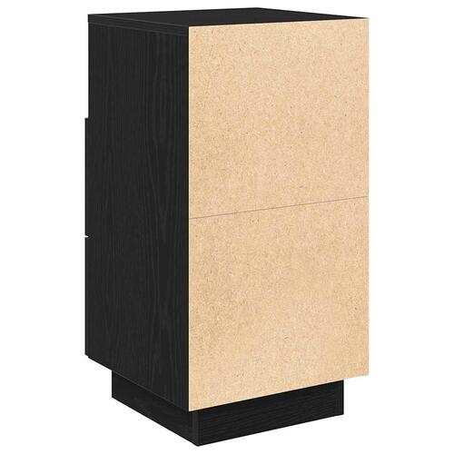 Sengebord med 2 skuffer 36x36x68 cm sort