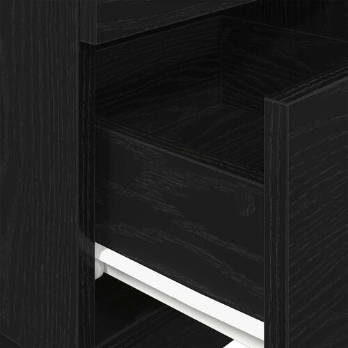 Sengebord med 2 skuffer 36x36x68 cm sort