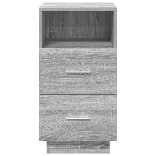 Sengeborde 2 stk. med 2 skuffer 36x36x68 cm grå sonoma-eg