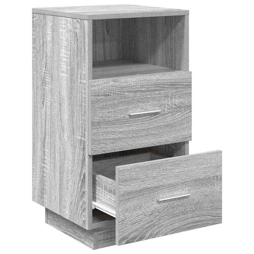Sengeborde 2 stk. med 2 skuffer 36x36x68 cm grå sonoma-eg
