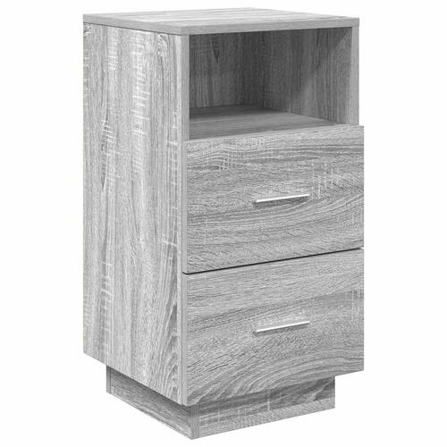 Sengeborde 2 stk. med 2 skuffer 36x36x68 cm grå sonoma-eg