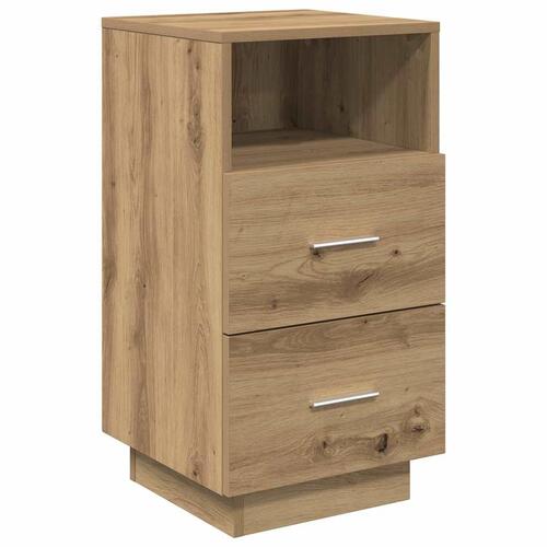 Sengebord med 2 skuffer 36x36x68 cm kunsteg