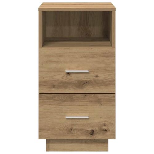 Sengebord med 2 skuffer 36x36x68 cm kunsteg