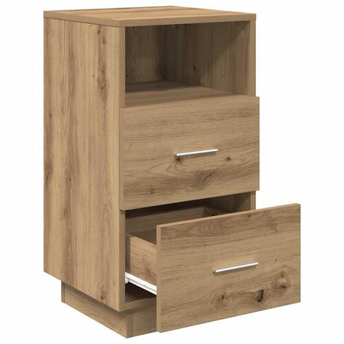 Sengebord med 2 skuffer 36x36x68 cm kunsteg