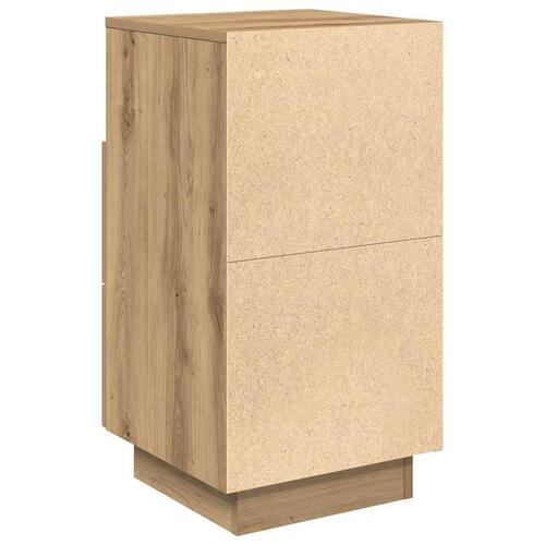 Sengebord med 2 skuffer 36x36x68 cm kunsteg