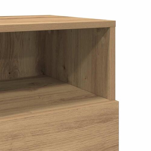 Sengebord med 2 skuffer 36x36x68 cm kunsteg