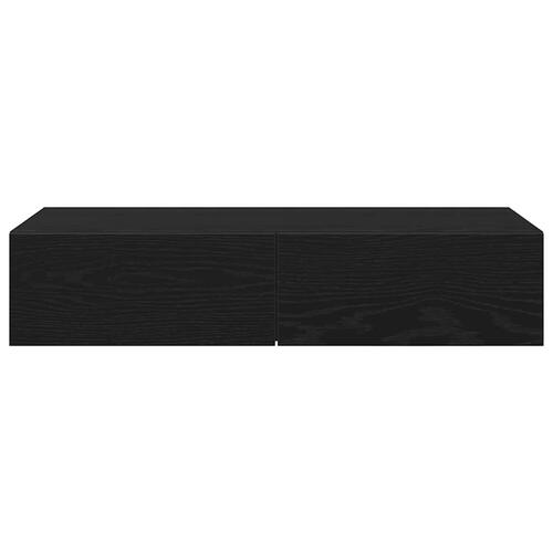 Væghylde med skuffer 80x33x17 cm konstrueret træ sort