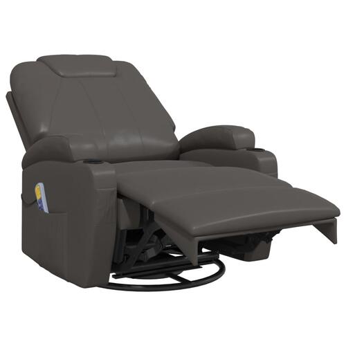 Massagestol med gyngefunktion kunstlæder antracitgrå