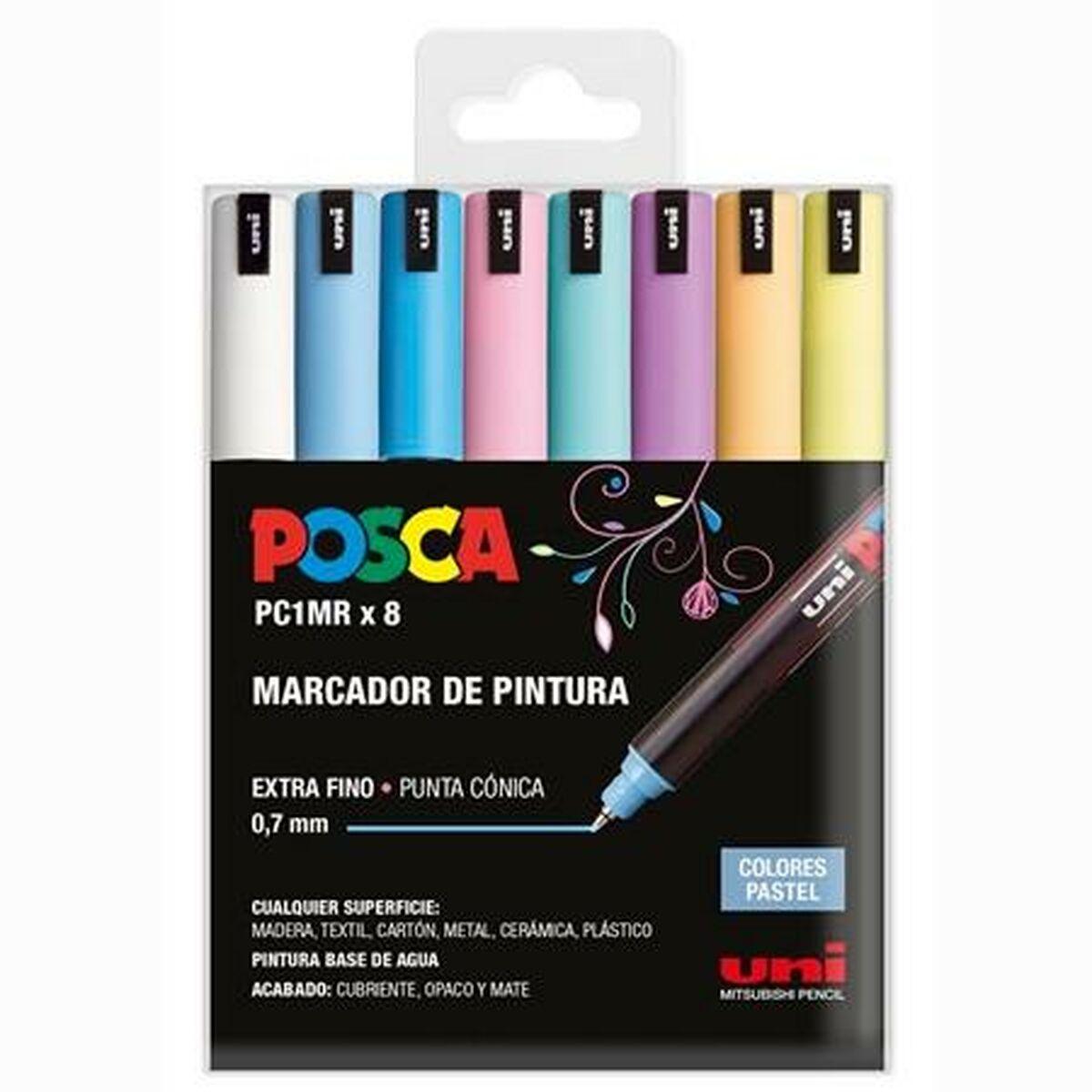 POSCA PC-1MR akrylmarkere, pastel - 0,7 mm, 8 stk.
