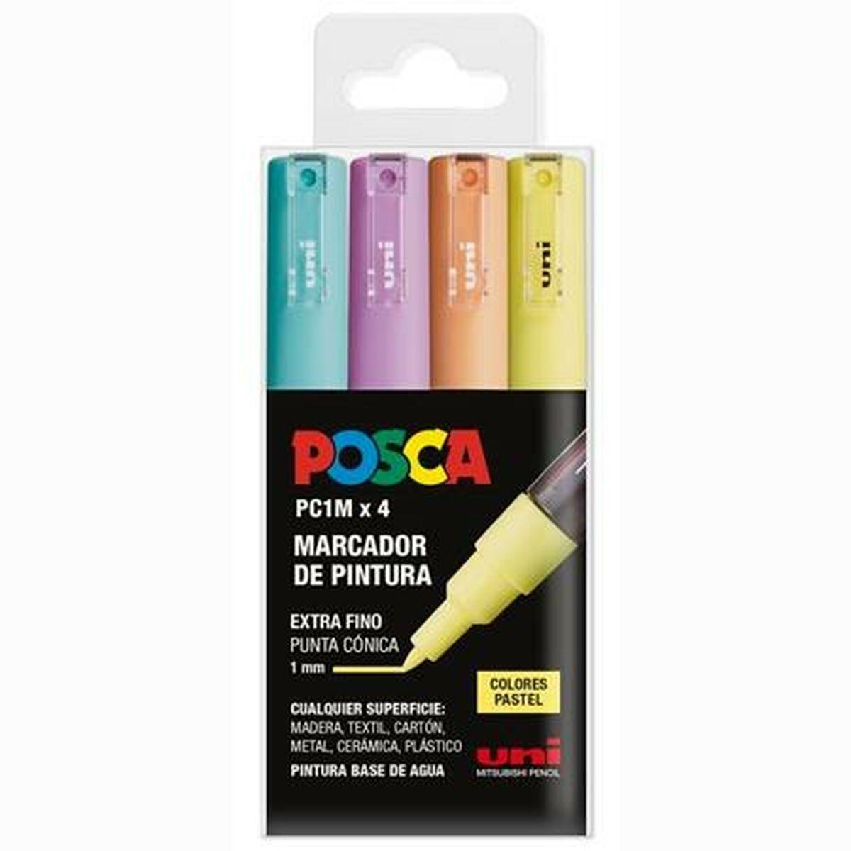 POSCA akrylmaling markør PC-1M/4C - Pastel, 0,7 mm, 4 stk.