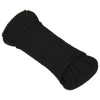 Arbejdsreb 5 mm 100 m polyester sort