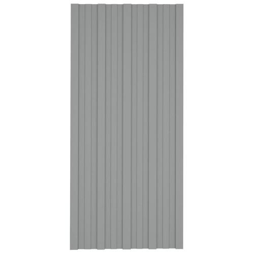 Tagplader 12 stk. 100x45 cm galvaniseret stål grå