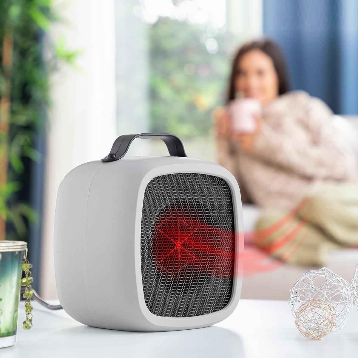 Bliwarm bærbar mini el‑varmer, grå