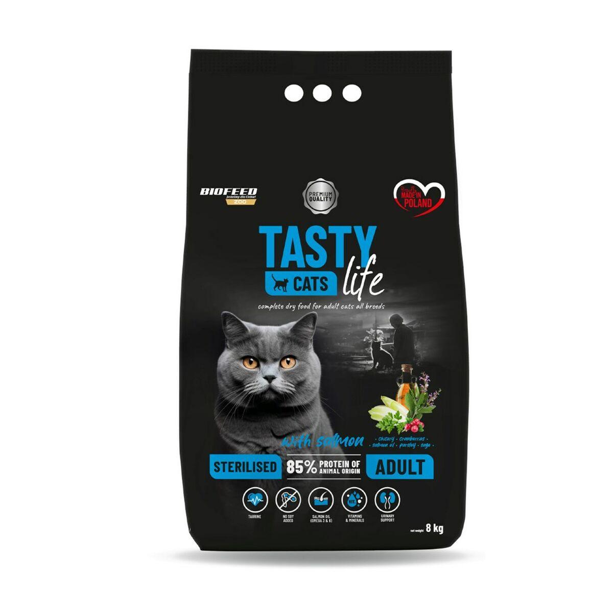 Kattemad Biofeed Tasty Cats Life Laksefarvet 8 kg