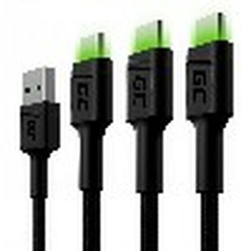 USB-kabel Green Cell KABGCSET03 Sort 2 m