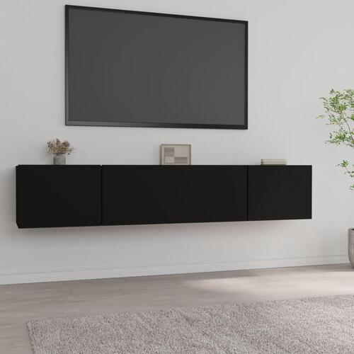 Tv-borde 2 stk. 80x30x30 cm konstrueret træ sort (OUTLET A)