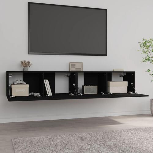 Tv-borde 2 stk. 80x30x30 cm konstrueret træ sort (OUTLET A)