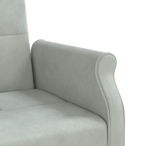 Sovesofa med hynder velour lysegrå