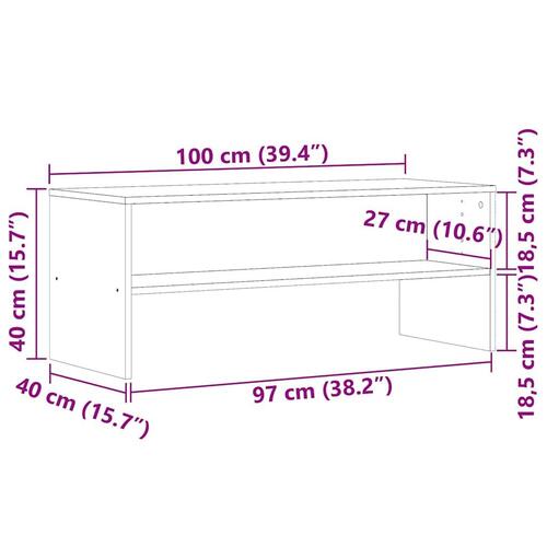 Tv-bord 100x40x40 cm konstrueret træ kunsteg