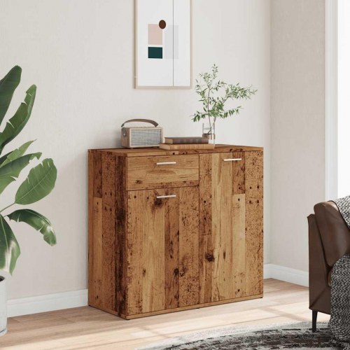 Skænk 80×36×75 cm i konstrueret træ - antikt træ