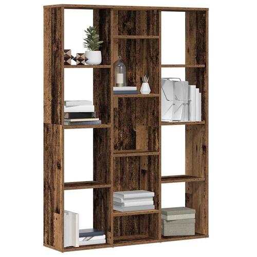 Rumdeler/bogreol 100x24x140 cm konstrueret træ gammelt træ