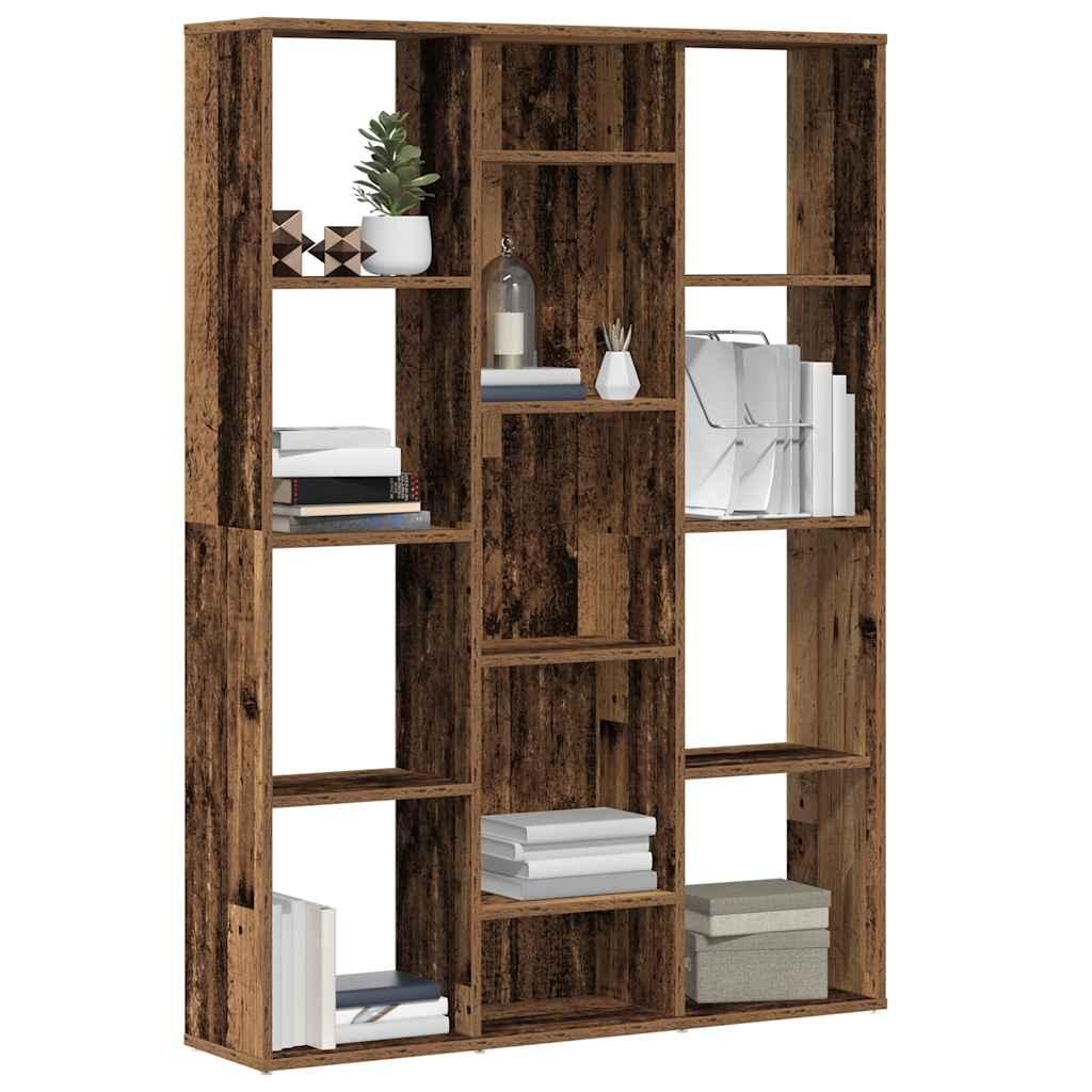 Rumdeler/bogreol 100x24x140 cm konstrueret træ gammelt træ