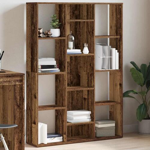 Rumdeler/bogreol 100x24x140 cm konstrueret træ gammelt træ