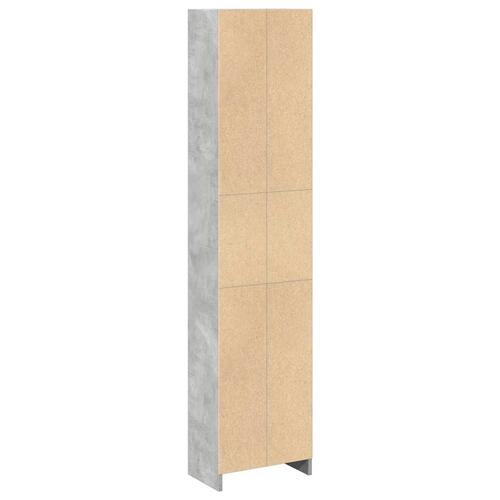 Bogreol 40x24x176 cm konstrueret træ betongrå